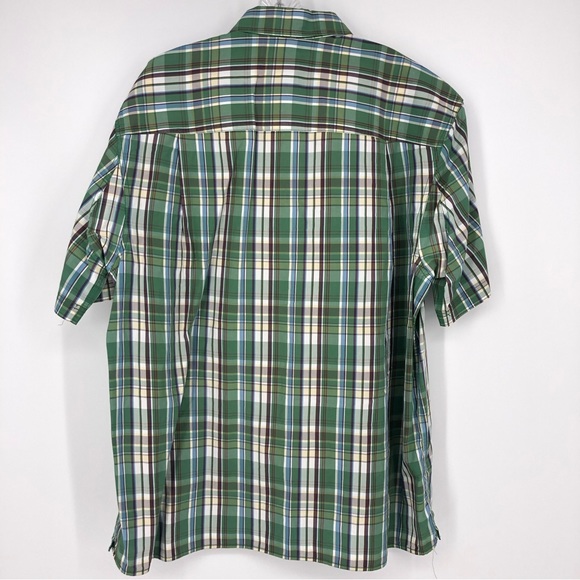 Duluth Cotton Collar Button Men's Short Sleeve Shirt Green Plaid Size Large - Picture 3 of 3